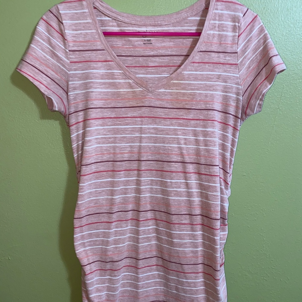Kohl’s short sleeve striped maternity shirt small